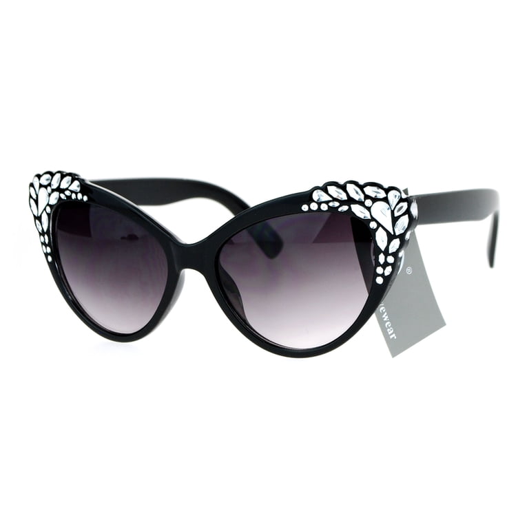 SA106 Large Womens Rhinestone Iced Out Bling Cat Eye  display picture 2