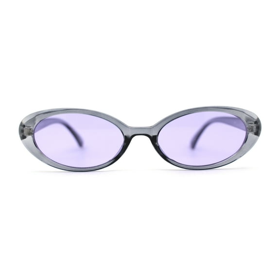 SA106 Womens Simple Classical Oval Thin Plastic Sunglasses Slate Purple