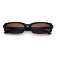 thumbnail image 1 of SA106 Womens Slim Retro Mod Narrow Rectangle Sunglasses Gold-Tone Temple Hinge / Black Frame - Brown Lens, 1 of 7