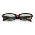 thumbnail image 1 of SA106 Womens Slim Retro Mod Narrow Rectangle Sunglasses Gold-Tone Temple Hinge / Brown Frame - Green Lens, 1 of 5