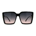 thumbnail image 1 of SA106 Womens Squared Butterfly Designer Fashion Sunglasses Black Peach Smoke, 1 of 4