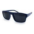 thumbnail image 1 of SA106 Wraparound Sport Sunglasses for Men UV400 Lightweight Rectangular Matte Navy Frame - Black Lens, 1 of 6