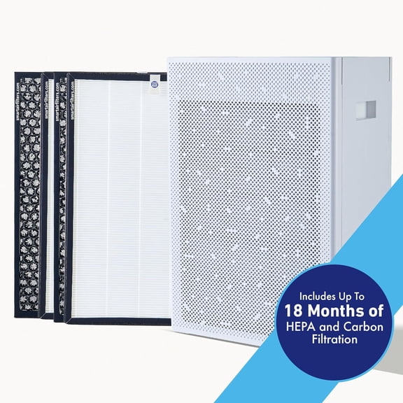 Smart Air SA600 Purifier with Dual H13 HEPA 99.97 Carbon Filters for 1200 sq ft