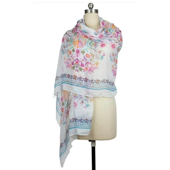 SAACHI Circular Floral Folk Scarf