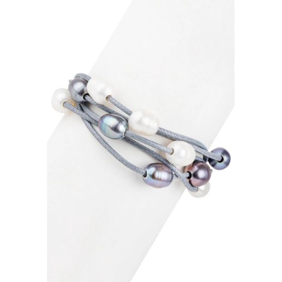 SAACHI Cosmo Leather Bracelet - Gray