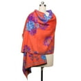 thumbnail image 1 of SAACHI Reversible Praachy Bright Floral Silk Scarf, 1 of 4