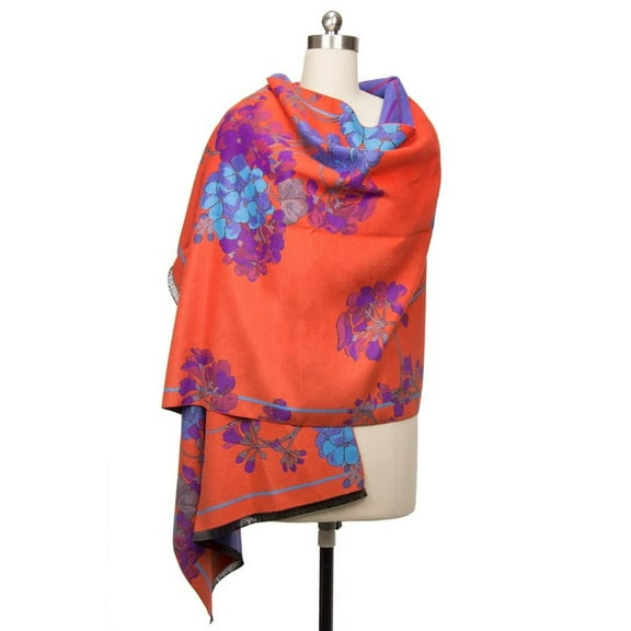 SAACHI Reversible Praachy Bright Floral Silk Scarf