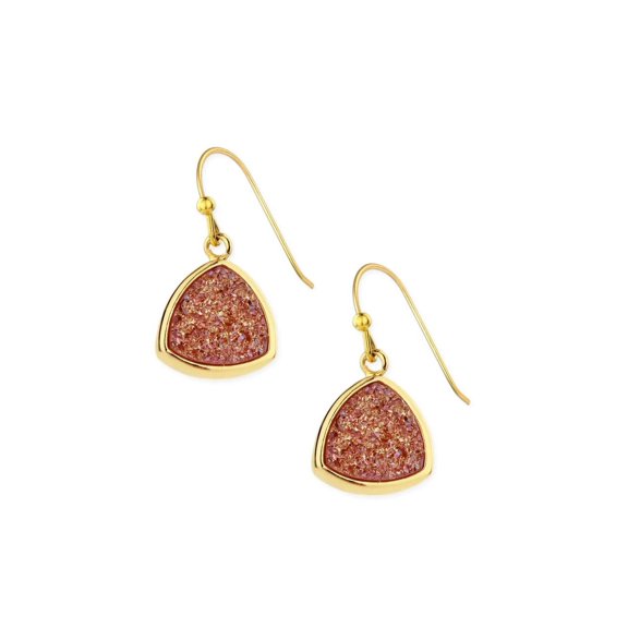 SAACHI Triangle Dangle Druzy Earring Rose Gold