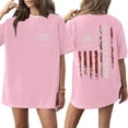 thumbnail image 1 of SAATLERI 250th Anniversary Usa Shirt Women's National Flag Print Crew-Neck Short Sleeve Shirts Loose Fit T-Shirts Comfy Blouses, 1 of 5