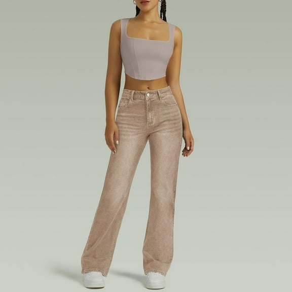 SAATLERI Baggy Jeans for Woman High Waisted Wide Leg Denim Pants for Women Loose Fit Boyfried Trouser Jeans with Pockets