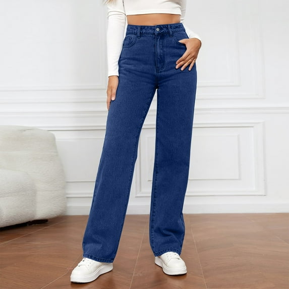 SAATLERI Baggy Jeans for Woman High Waisted Wide Leg Jeans for Women Trendy Comfy Boyfried Denim Jeans with Pockets