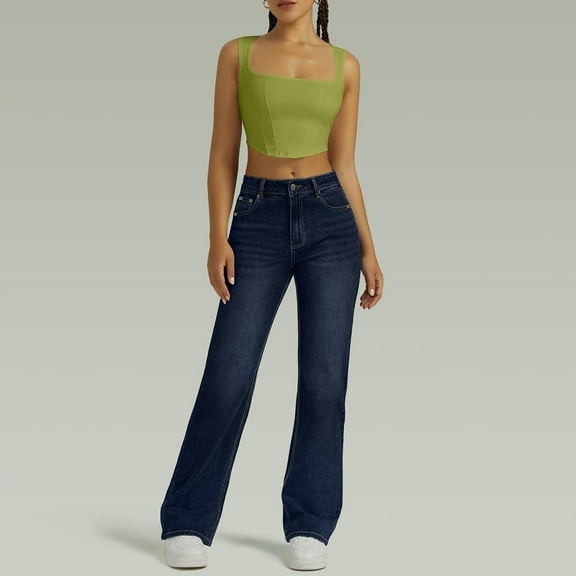 SAATLERI Baggy Jeans for Women Y2K Straight Wide Leg Boyfriend Jeans Trendy Cute Jeans Long Denim Pants with Pockets