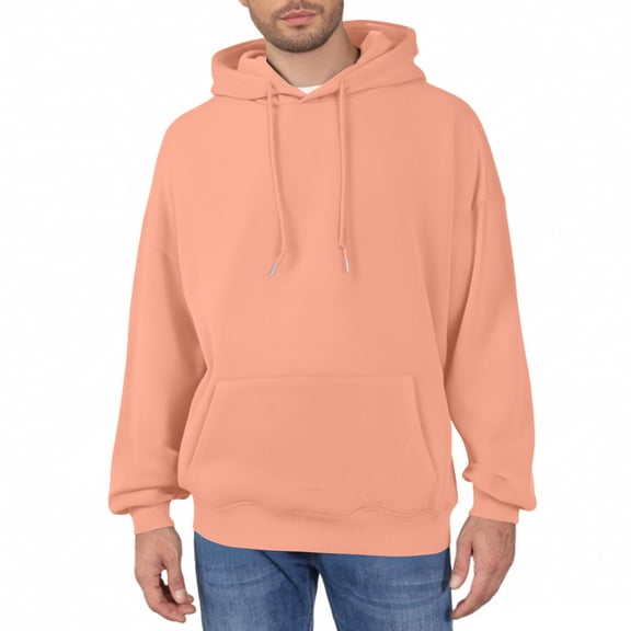 SAATLERI Hoodies for Men Fall Fleece Lined Loose Fit Sweatshirts Casual Drawstring Long Sleeve Pullover With Kangaroo Pocket