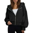thumbnail image 1 of SAATLERI Hoodies for Women Full Zip Up Cropped Sweatshirts Jackets Casual Comfy Gym Tops Fall Outfits Winter Y2k Clothes 2027, 1 of 3