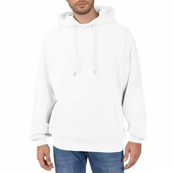 SAATLERI Men's Fashion Hoodie Sherpa Lined Fleece Sweatshirt Long Sleeve Drawstring Relaxed Fit Pullover Tops with Pocket