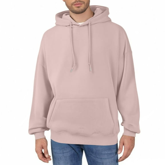 SAATLERI Men's Fashion Hoodie Sherpa Lined Fleece Sweatshirt Long Sleeve Drawstring Relaxed Fit Pullover Tops with Pocket