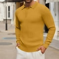 thumbnail image 1 of SAATLERI Mens Long Sleeve Knit Polo Shirt Lightweight Ribbed Pullover Sweater Casual Textured Golf Shirt with Collar, 1 of 5