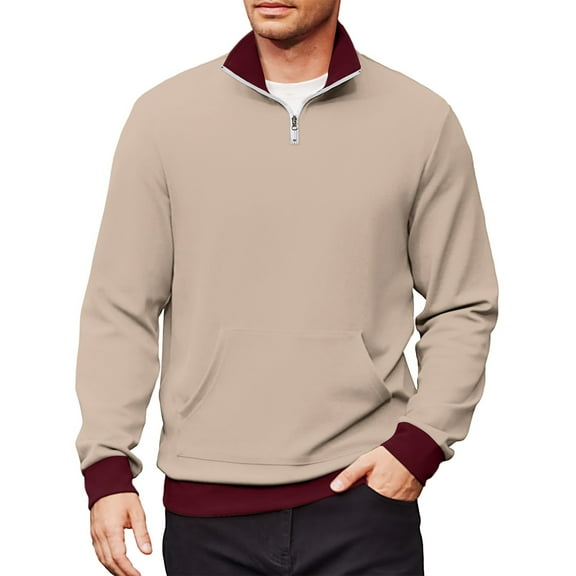 SAATLERI Mens Quarter Zip Pullover Sweatshirts Mock Neck Casual Long Sleeve Fall Winter Warm Sweatshirt 2025