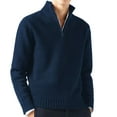 thumbnail image 1 of SAATLERI Mens Quarter Zip Sweater Mock Neck Casual Ribbed Knit Pullover Fall Lightweight Polo Sweaters, 1 of 4