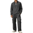 thumbnail image 1 of SAATLERI Mens Tracksuit 2 Piece Outfits Pullover Sweatshirt Tracksuit & Joggers Sweatpants Sweatsuit Sets with Pockets, 1 of 9