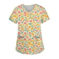 thumbnail image 1 of SAATLERI Scrub Tops Women Hawaiian Scrubs for Women Floral Printed Scrub Tops Casual Holiday Medical Uniform with Pockets, 1 of 4