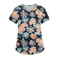 thumbnail image 1 of SAATLERI Scrubs Tops for Women Stretchy Hawaiian Scrubs Shirt Women Nurse Uniforms Short Sleeve V Neck Comfy Medical Workwear, 1 of 4