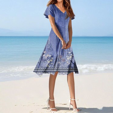 Buy Vero Moda Women Blue Striped Maxi Dress - Dresses For Women...