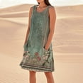 thumbnail image 1 of SAATLERI Sundresses for Women 2025 Loose Casual Sleeveless Women's Casual Dresses Floral Print Round Neck Holiday Beach Tank Dress, 1 of 5