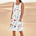 thumbnail image 1 of SAATLERI Sundresses for Women 2025 Sleeveless Crew Neck Summer Dressses Casual Loose Flowy Floral Sun Dress with Pocket, 1 of 5
