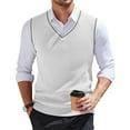 thumbnail image 1 of SAATLERI Sweater Vest Men V Neck Knitted Pullover Business Tops Sleeveless Loose Fit Knitwear Vests, 1 of 1