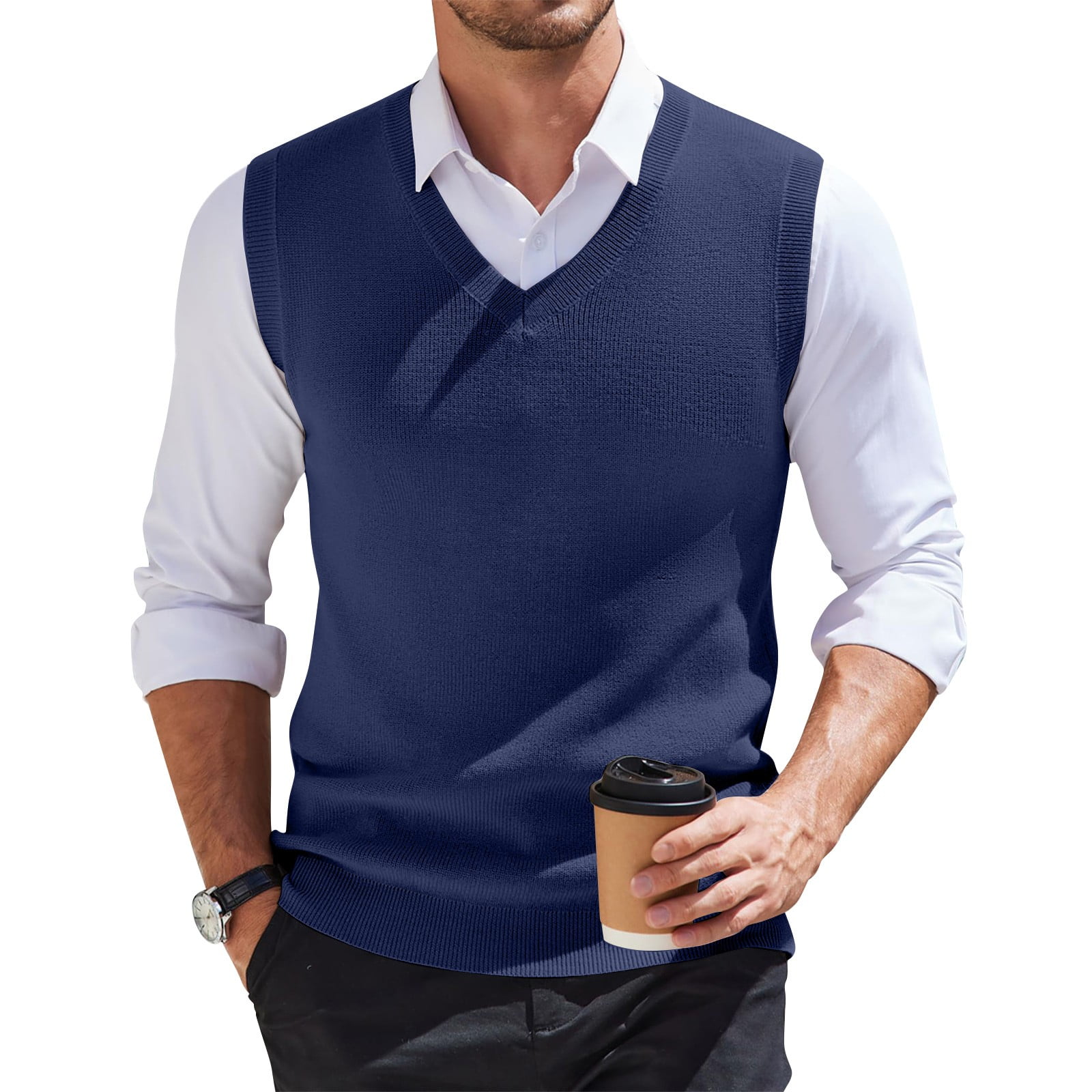メンズウェア made in USA MELROSE Vneck sweat vest Amazon.com: Sweater Vest Men's Casual Fashion Sleeveless V