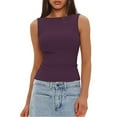 thumbnail image 1 of SAATLERI Women Going Out Casual Tank Tops Spring Summer Basic Cute Top Sleeveless Shirt Y2K Fashion Clothes, 1 of 5