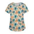 thumbnail image 1 of SAATLERI Womens Scrub Tops Hawaiian Printed Plus Size Soft Easy Care Workwear Holiday Scrub Tops Nurse Shirts with Pockets, 1 of 4