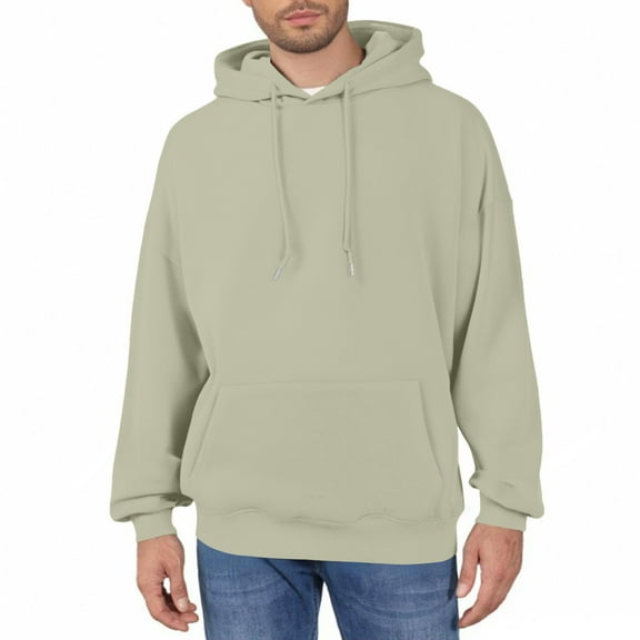 SAATLERI Zip Up Hoodies Men Hood Casual Long Sleeve Fleece Sweatshirt Drawstring Fall Fashion Pullover with Kanga Pocket