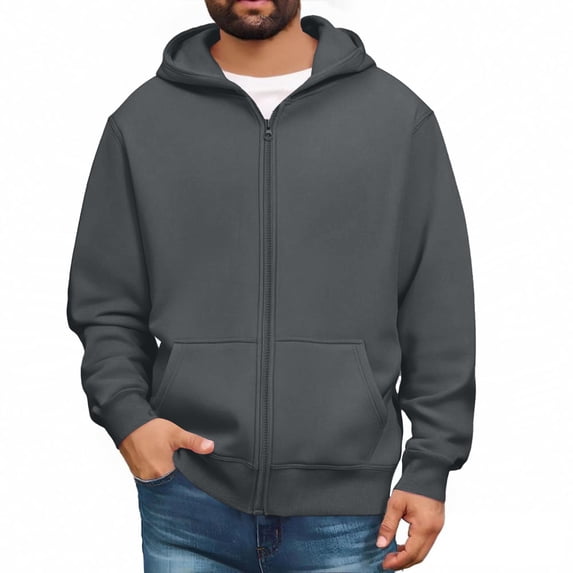 SAATLERI Zip Up Hoodies Mens Oversized Winter Long Sleeve Sweatshirt Fleece Fall Fashion Clothes 2025 with Pockets