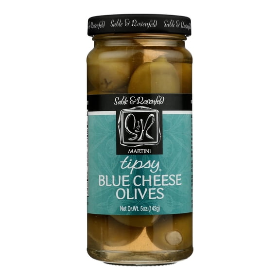 SABLE & ROSENFE Blue Cheese Stuffed Cocktail Olives, 5 OZ, Case of 6