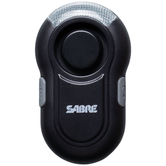 SABRE 2-in-1 Clip-On Personal Alarm with LED Safety Light, Black