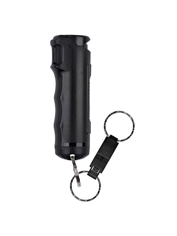 2-in-1 Pepper Gel with Detachable Safety Whistle Keychain, 25 Bursts, Can Be Heard Up To 750 Feet 229 Meters, UV Marking Dye, Ergonomic Finger Grip, Fast Flip Top Safety