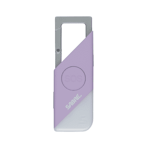 SABRE 2-in-1 Personal Alarm with LED Light and SOS Button, Lavender, PA-100-LV-BX