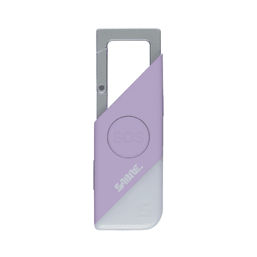 SABRE 2-in-1 Personal Alarm with LED Light and SOS Button, Lavender, PA-100-LV-BX