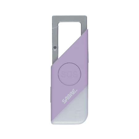 SABRE 2-in-1 Personal Alarm with LED Light and SOS Button, Lavender, PA-100-LV-BX