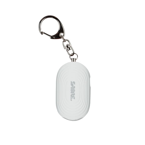 SABRE 2-in-1 Personal Alarm with LED Light and Snap Hook, 130dB, White