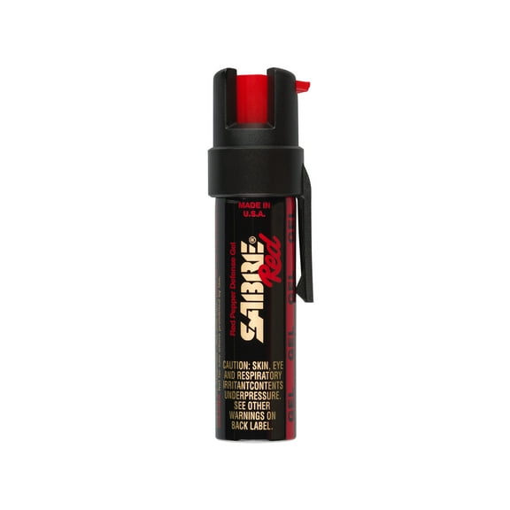 SABRE Compact Pepper Gel with Clip, Maximum Strength, Black, Solid Print, 3.25 in x 1 in x 1 in