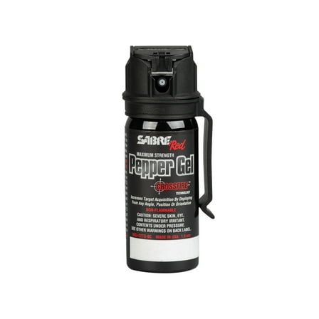 SABRE Crossfire Pepper Gel with Belt Clip, Solid, 0.48 lb, 1 Ct, New, Pocket Pepper Sprays