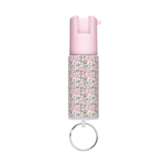 SABRE Fashionable Floral Pepper Spray with Key Ring, Pink, 1 Ct, New, Pocket Pepper Sprays