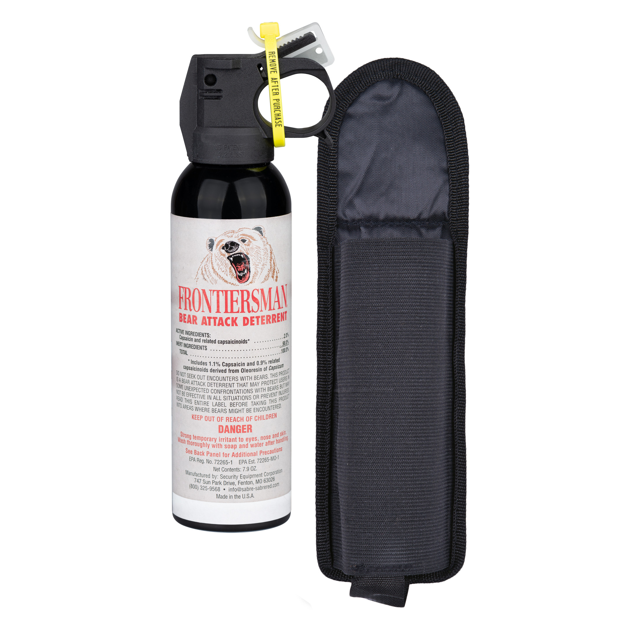 SABRE Frontiersman 7.9 oz. Bear Spray Deterrent with Belt Holster, White, 8.5 in. - image 1 of 12