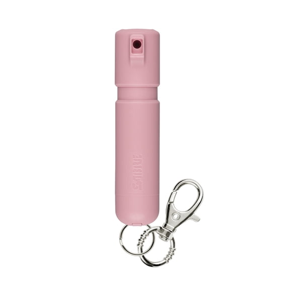 SABRE Mighty Discreet Pepper Spray with Snap-Clip Keychain, Soft Pink, 1 Count, Pocket Pepper Sprays