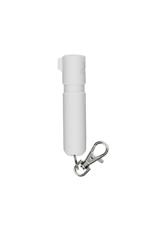 Mighty Discreet Pepper Spray with Snap-Clip Keychain, White, 0.18 fl oz