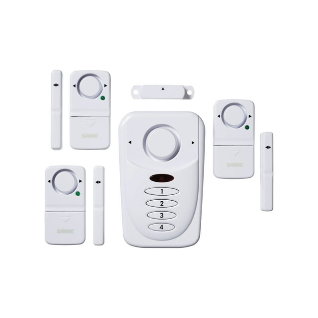 SABRE Motion Sensor Alarm and 3 Door/Window Alarms, White