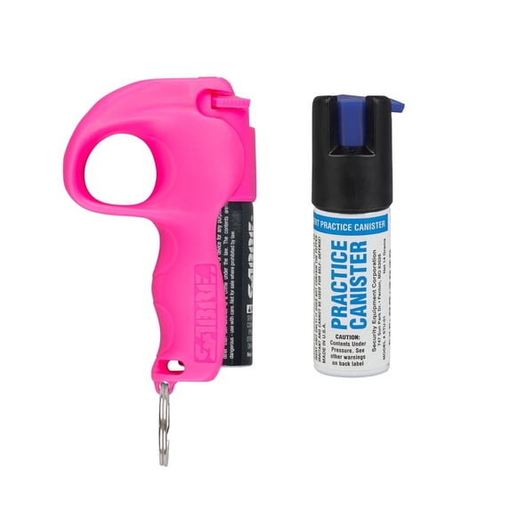 SABRE Pepper Spray with Quick Grip Finger Loop & Practice Spray, Faster Aim & Enhanced Grip, Keychain Attachment, For Beginners, Students, Commuters, Elderly – Protection On-The-Go